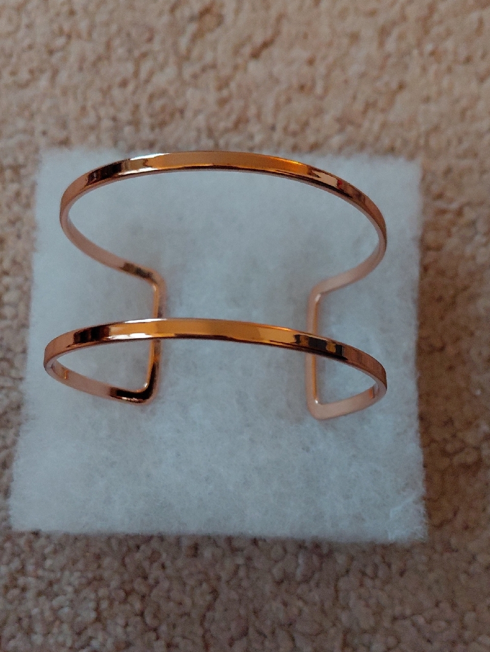 Rose Gold Double Band Cuff Bracelet - Women's Jewelry
